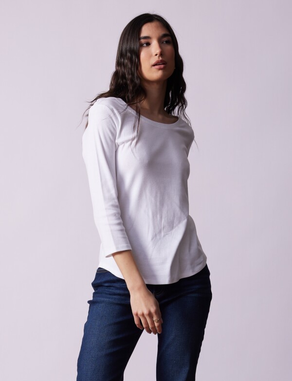 Remera Algodon Basica BLANCO