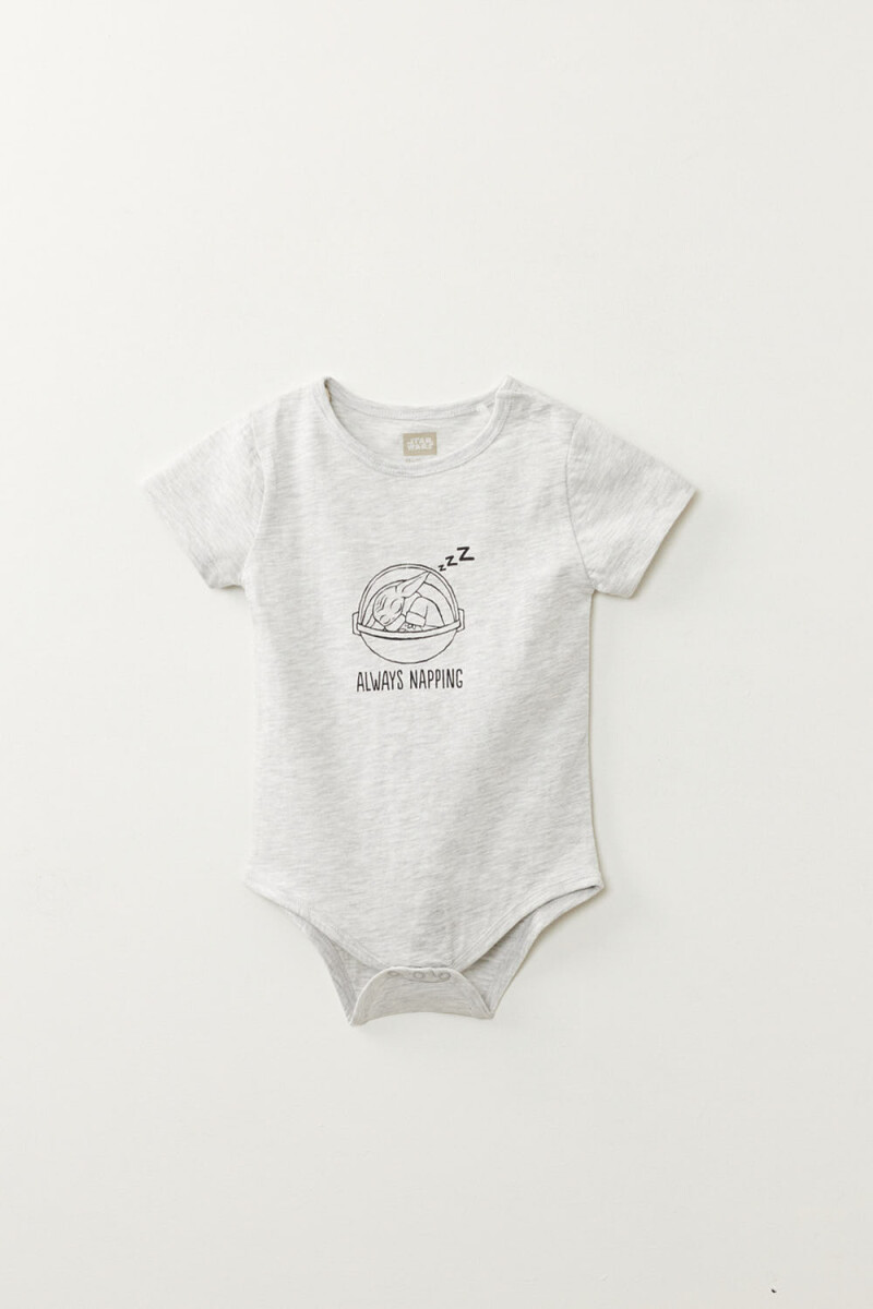 Body manga corta Grogu Gris