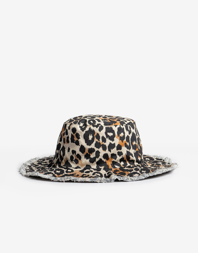 Sombreros Piluso Animal Print Desflecado - Combinacion Multicolor