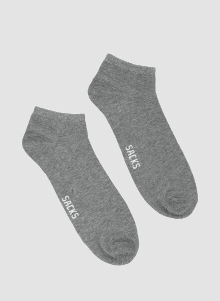 Medias ciclista de algodón lisas Gris melange