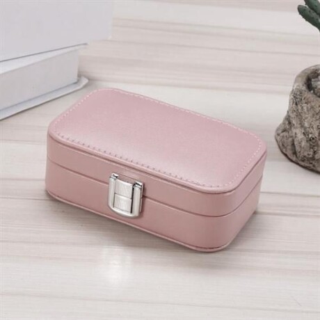 Joyero rectangular con hebilla 15 cm x 10 cm x 4,5 cm Rosado