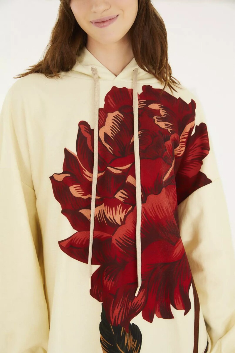 HOODIE FLOR Beige