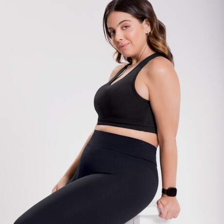 Top Liso de Natación con protección UV NEGRO