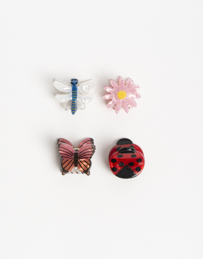 Broches Sets Animales Set De 4 Broches Insectos Minis. - Combinacion Multicolor