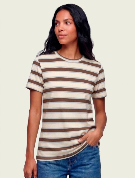 CAMISETA BÁSICA A RAYAS MULTICOLOR