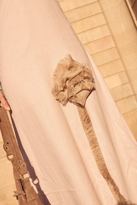 Diagonal Flower Dress Beige