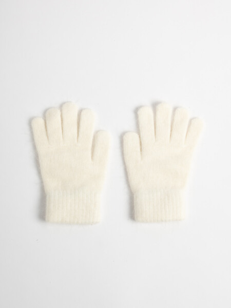 Guantes punto Beige Melange