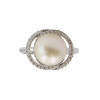 Anillo Eterna de oro blanco 18k con circonias y perla de cultivo Anillo Eterna de oro blanco 18k con circonias y perla de cultivo