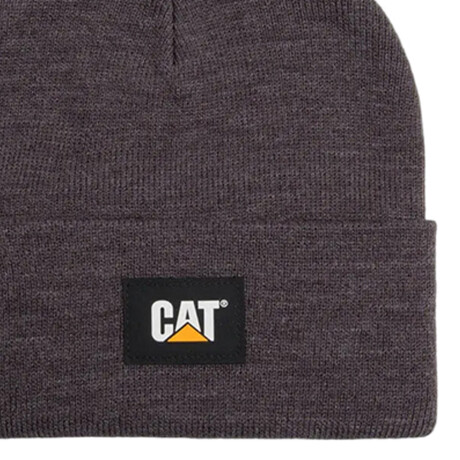 Gorro Caterpillar Label Cuff Beanie - Black Dark Heather Grey