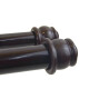 Barrote cortina doble de metal 2 m + 2 Soportes MARRON OSCURO