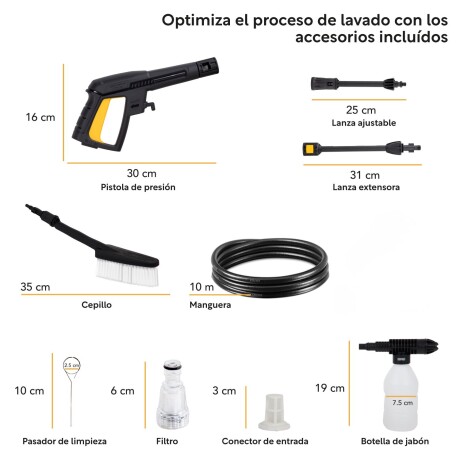 Hidrolavadora Kingsman Alta Presión 140 bar + Accesorios Hidrolavadora Kingsman Alta Presión 140 bar + Accesorios