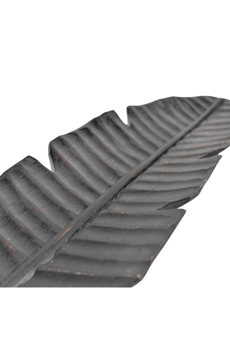 ADORNOS CENTRO DE MESA TROPICAL LEAF BLACK 61X17X4H CM