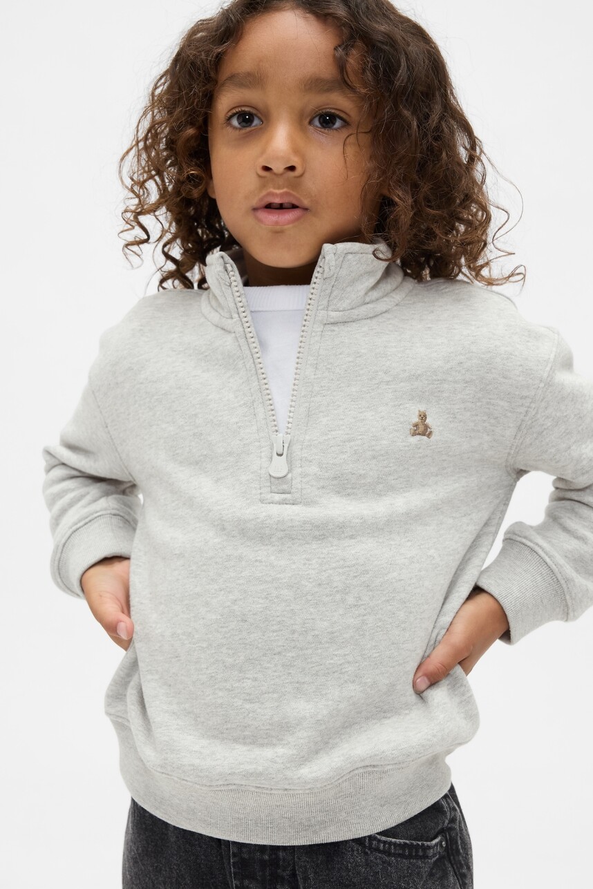 Buzo Deportivo Medio Cierre Toddler Niño Light Heather Grey B08