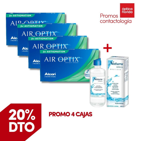 Air Optix Plus Astigm- PROMO 4 cajas Renú Natura Air Optix Plus Astigm- Promo 4 Cajas Renú Natura