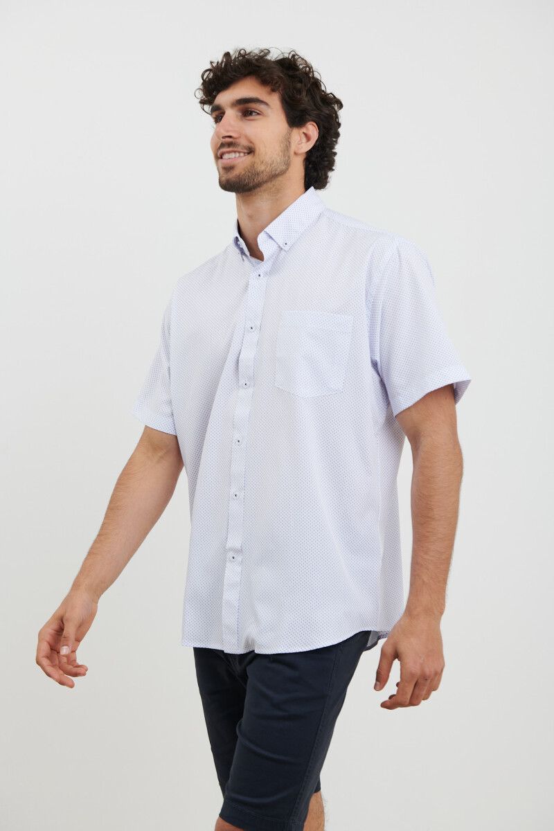 CAMISA HARRINGTON LABEL - Blanco/azul Osc 