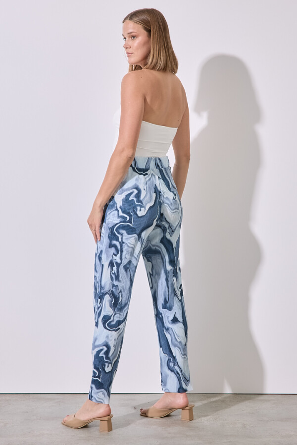 Pantalon Plisado AZUL/MULTI