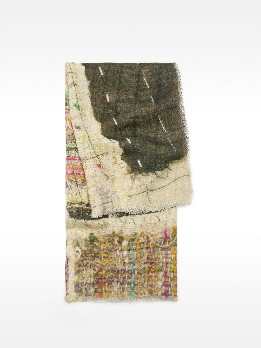 Pañuelo De Lino Estampada - beige 