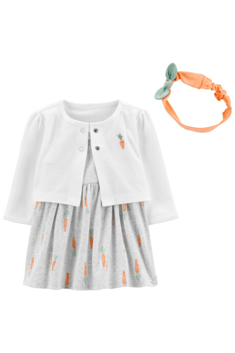 Set de Tres Piezas con Vestido-Body de Zanahorias y Saco 0