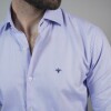 CAMISA LUXURY Celeste Oscuro espigado