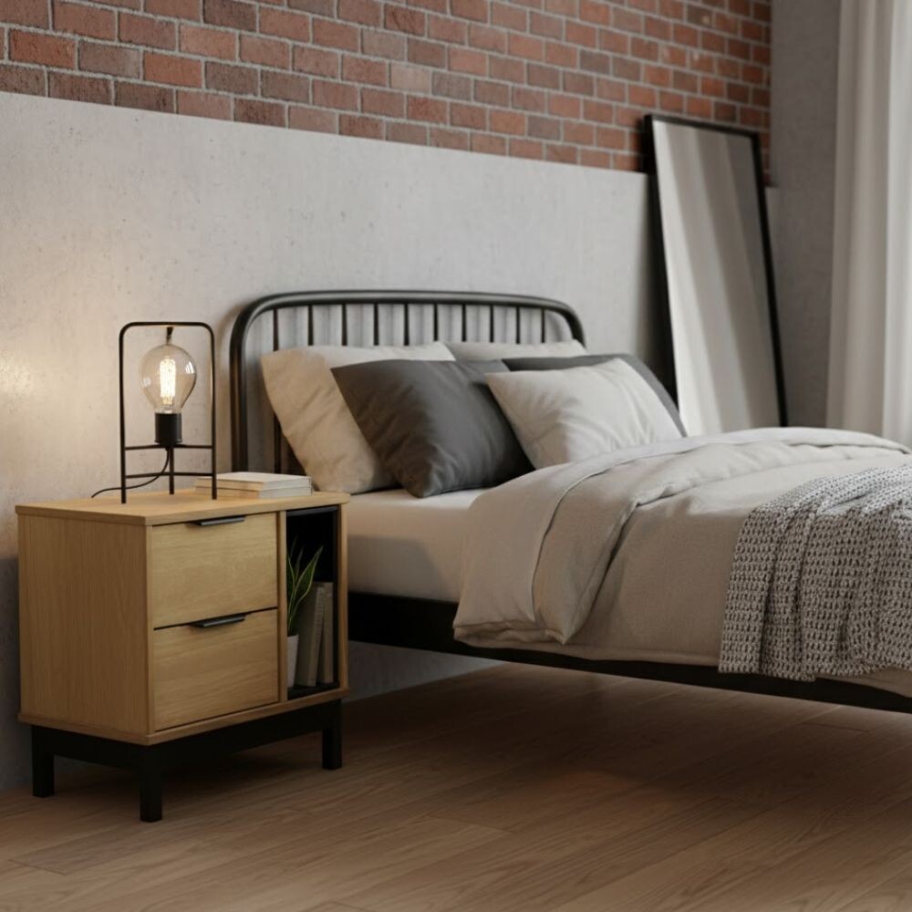 MESA DE LUZ O NOCHE 2 CAJONES EN MADERA MACIZA MESA DE LUZ O NOCHE 2 CAJONES EN MADERA MACIZA