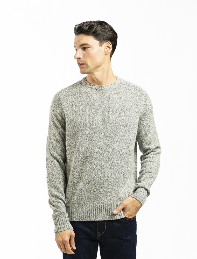 Buzo Shetland a la Base Negro Melange