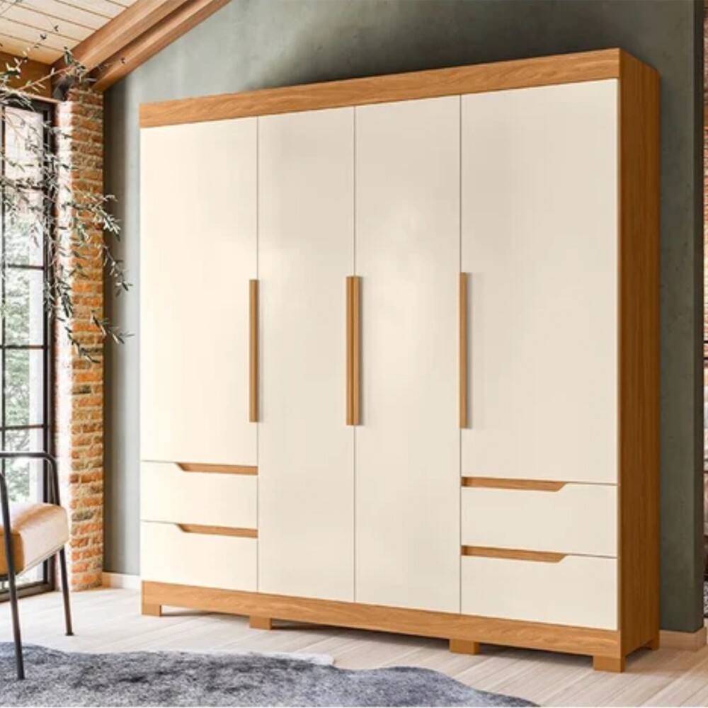 Ropero 4 puertas y 4 cajones - Vivacce Roble/blanco