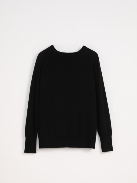 Buzo básico cuello redondo Negro