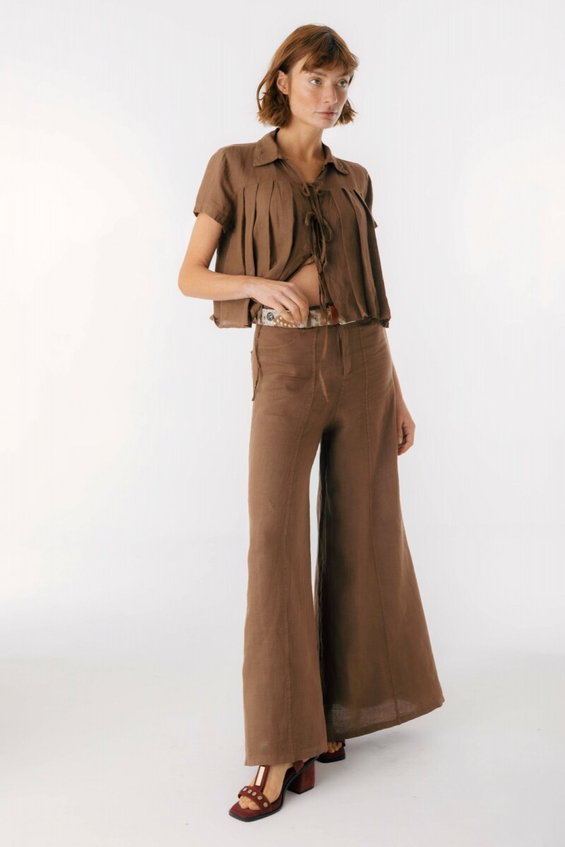 Pantalon Cuarzo Lino - Chocolate 