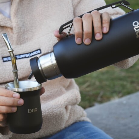 Termo 1 Litro Acero Inox brio Con Pico Cebador Negro