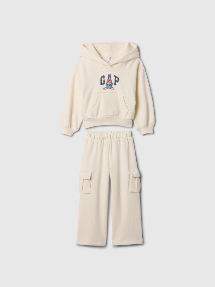 Set Canguro Y Pantalón Deportivo Toddler Niña - Ivory Frost 
