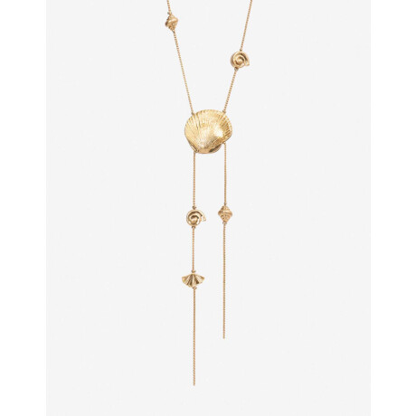 Collar Largo De Caracoles Dorado Oro Amarillo