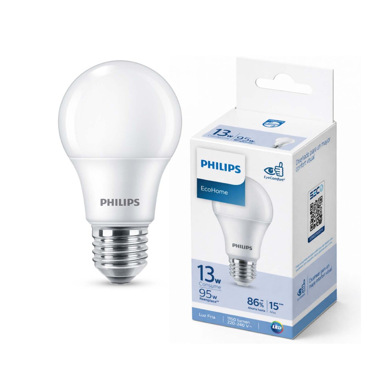 LÁMPARA LEDBULB PHILIPS - METAL E27 13W FRÍA 