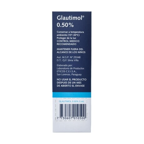 Glautimol 0.50% 5 Ml | Colirio Para Glaucoma Glautimol 0.50% 5 Ml | Colirio Para Glaucoma