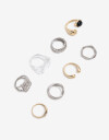 Sets Anillos Strass Sets 8 Anillos - Combinacion Bicolor