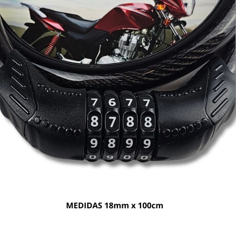 Linga Candado para Bici Moto reforzada Combinación Segura Negro