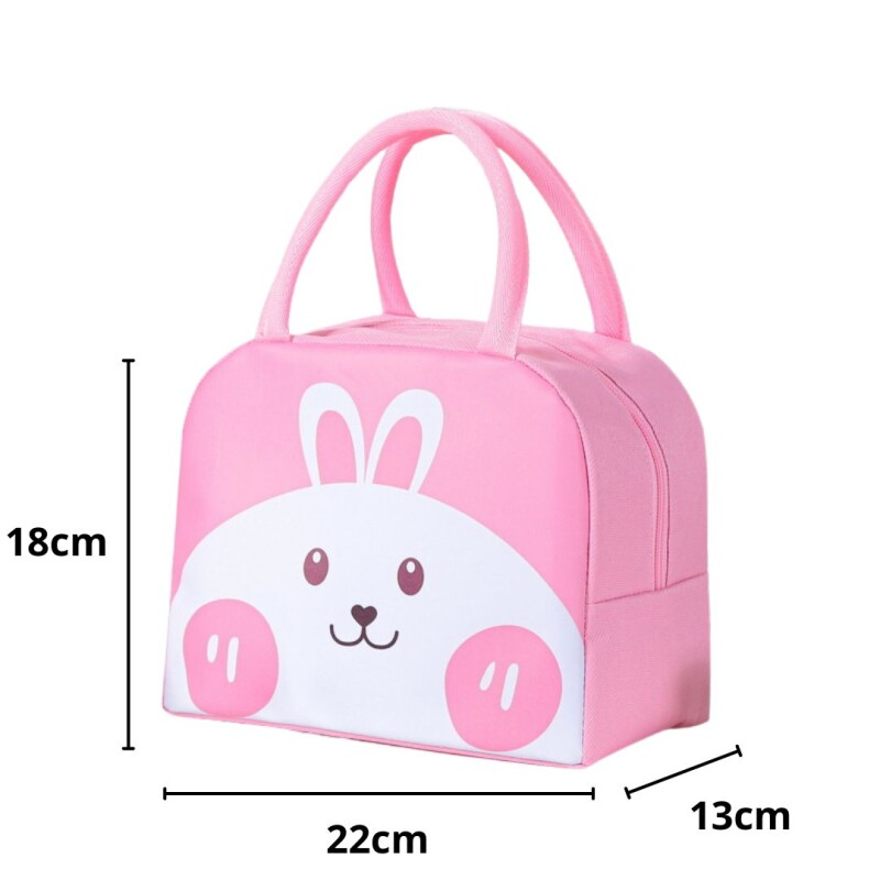 Bolsa Térmica Lonchera Infantil Bolso Caliente Frio Comida Conejo rosa