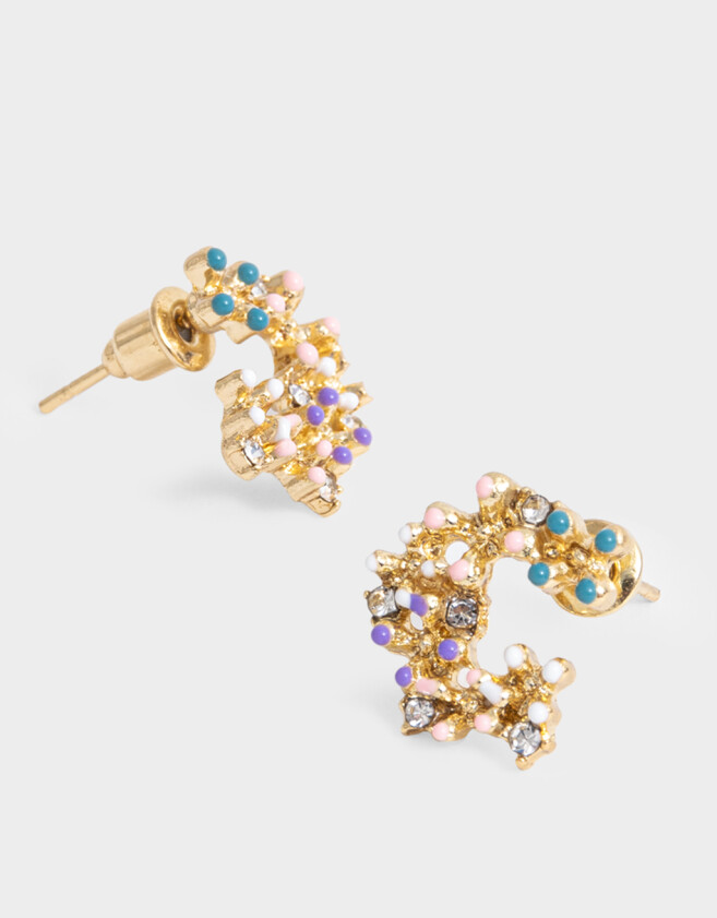 Aros Pasantes Con flores Aros Pasantes Con Flores - Dorado
