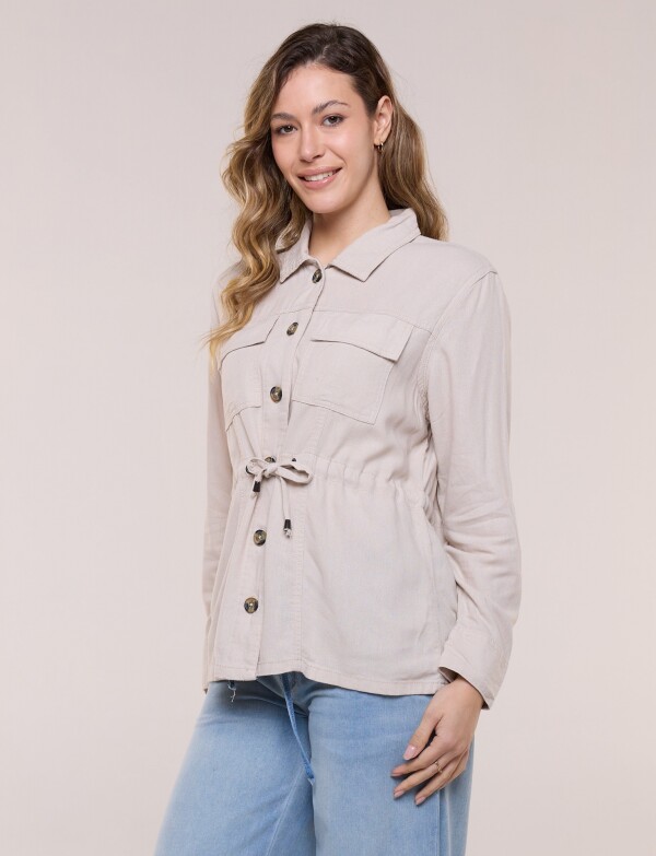 Sobrecamisa Utilitaria Con Cordón Ajustable BEIGE