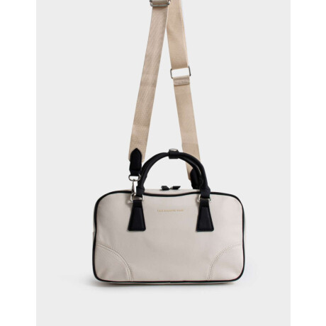 Cartera Bowling Con Tag Blanco Crudo