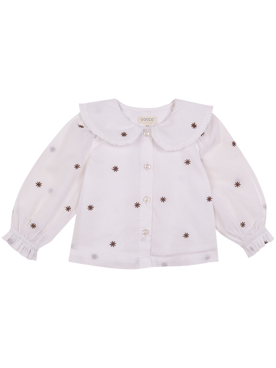 Blusa Flores Blanco Optico