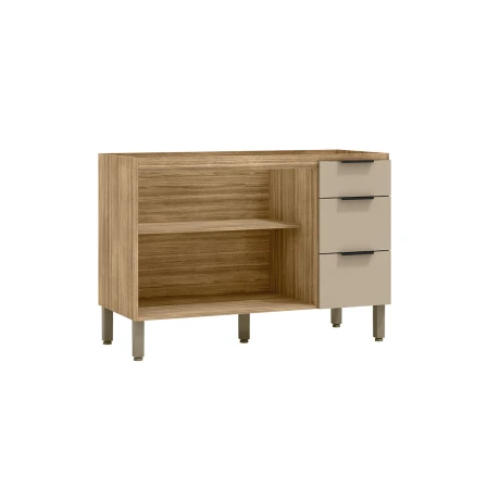 Módulo Bajo Mesada 120 cms. - 2 Puertas y 3 Cajones GAMAS DE BEIGE