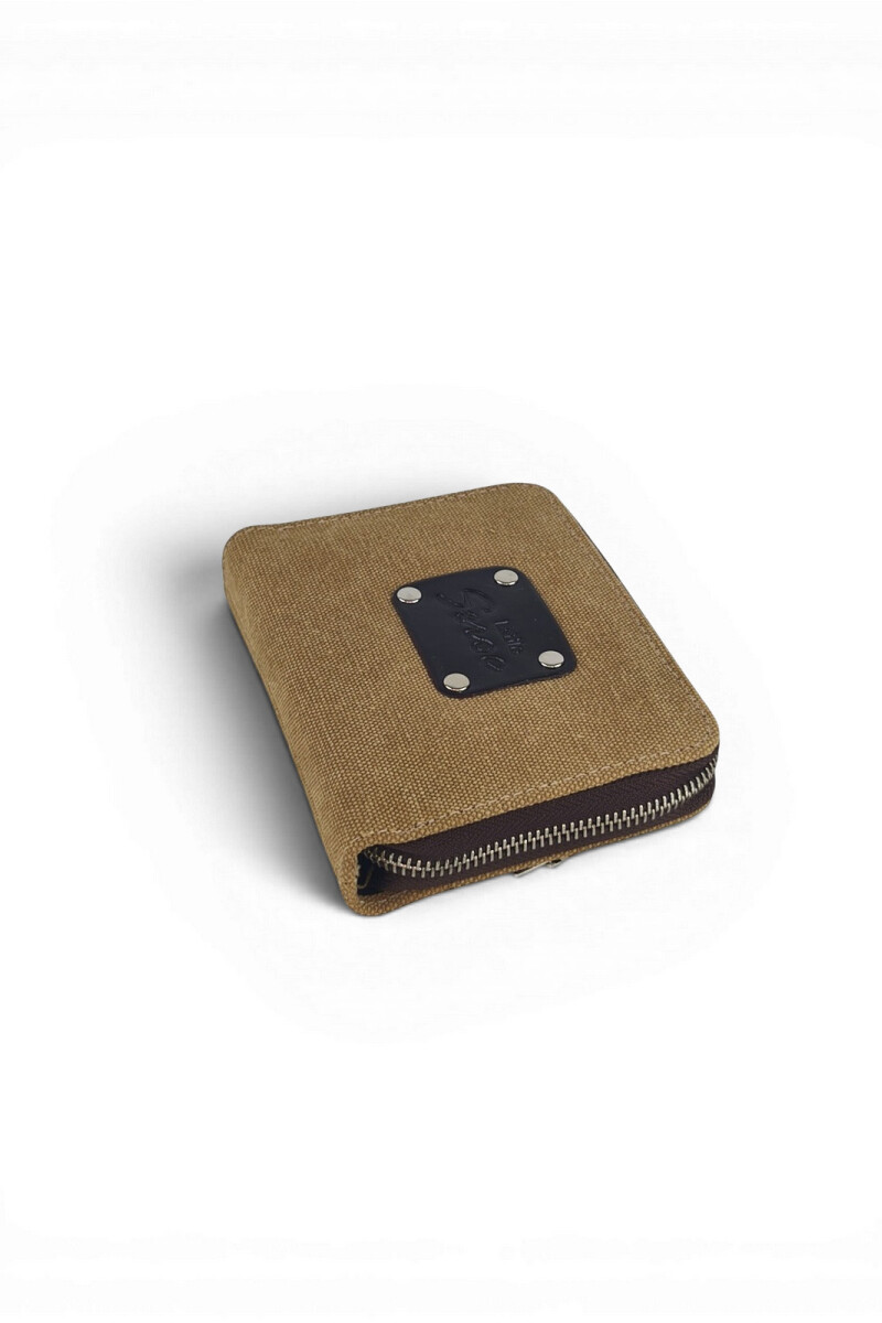Monedero con cierre interior Camel