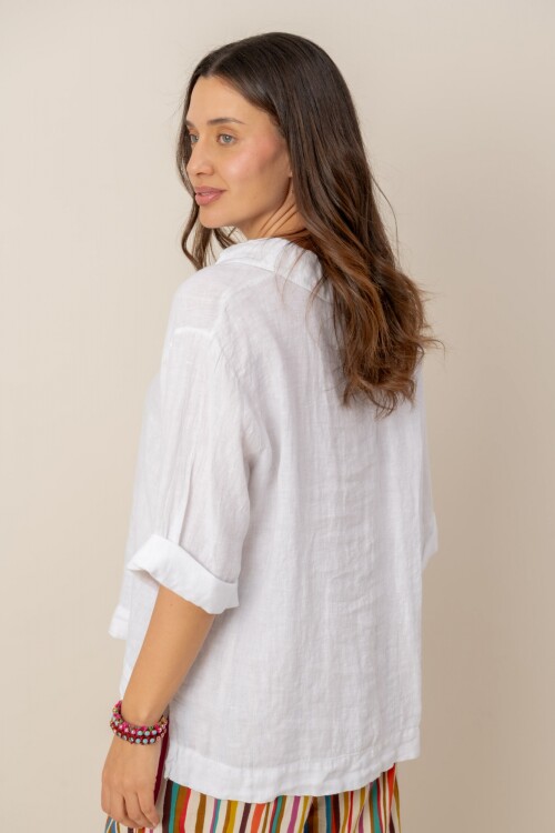 Blusa de lino Blanco