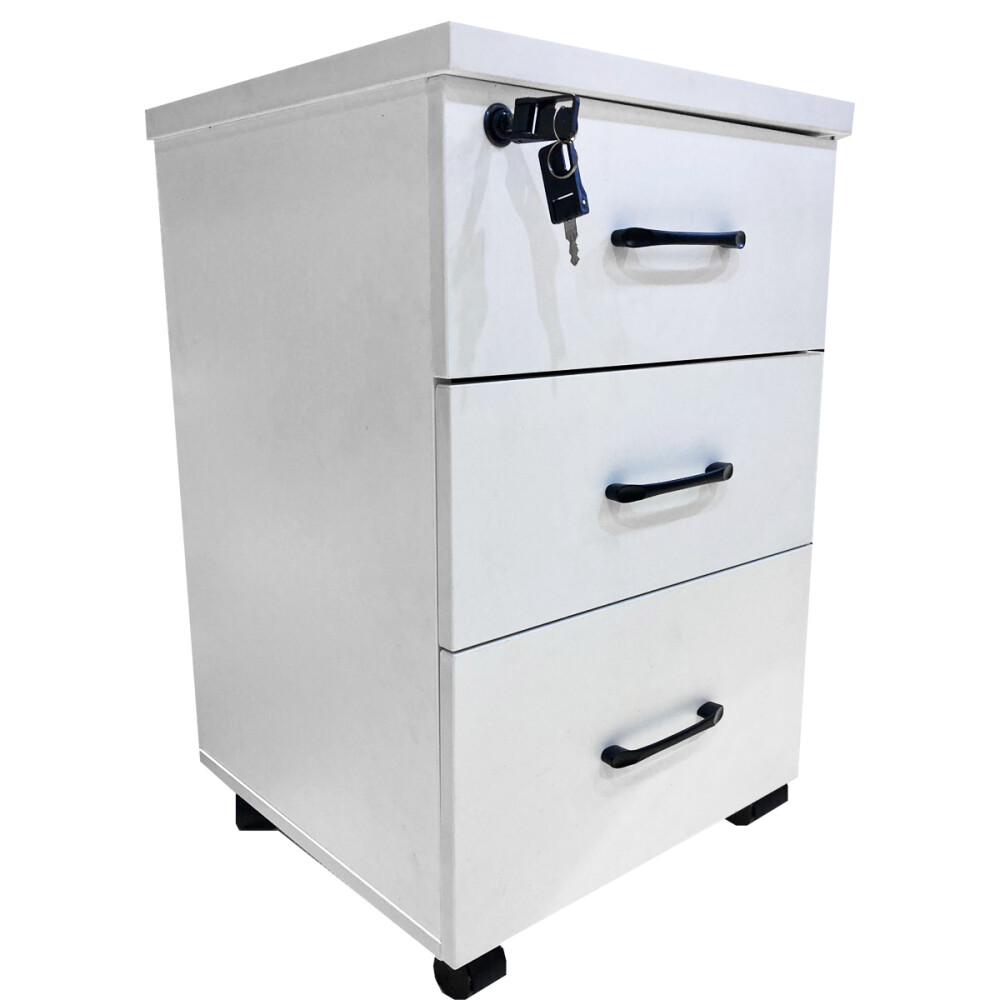 Cajonera con llave 3 Cajones Blanco