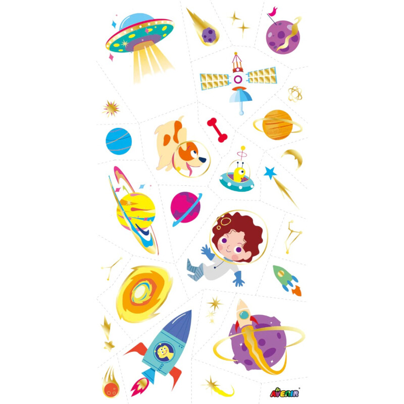 Tattoo Stickers Infantiles 50 Pzs Espacio