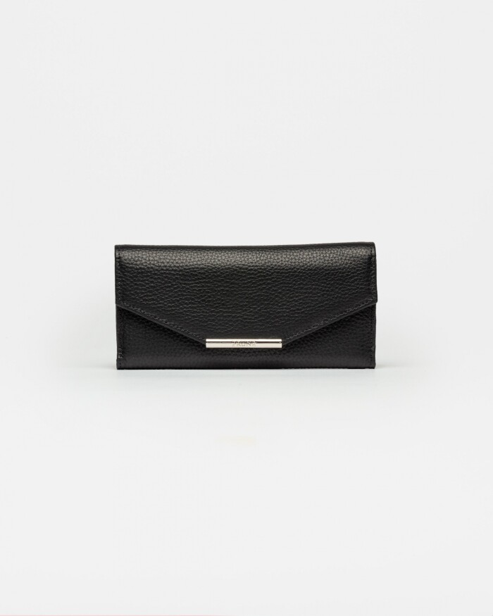Billetera Luisa en cuero graneado Negro