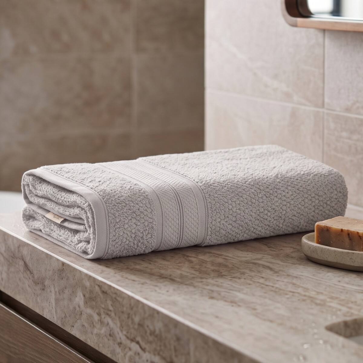 Toalla De Baño 80 x 150 Nuvia 100% Algodón - Karsten - Gris 