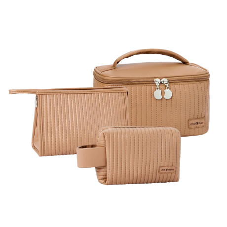 Set de 3 neceseres para tu viaje marrón Sc