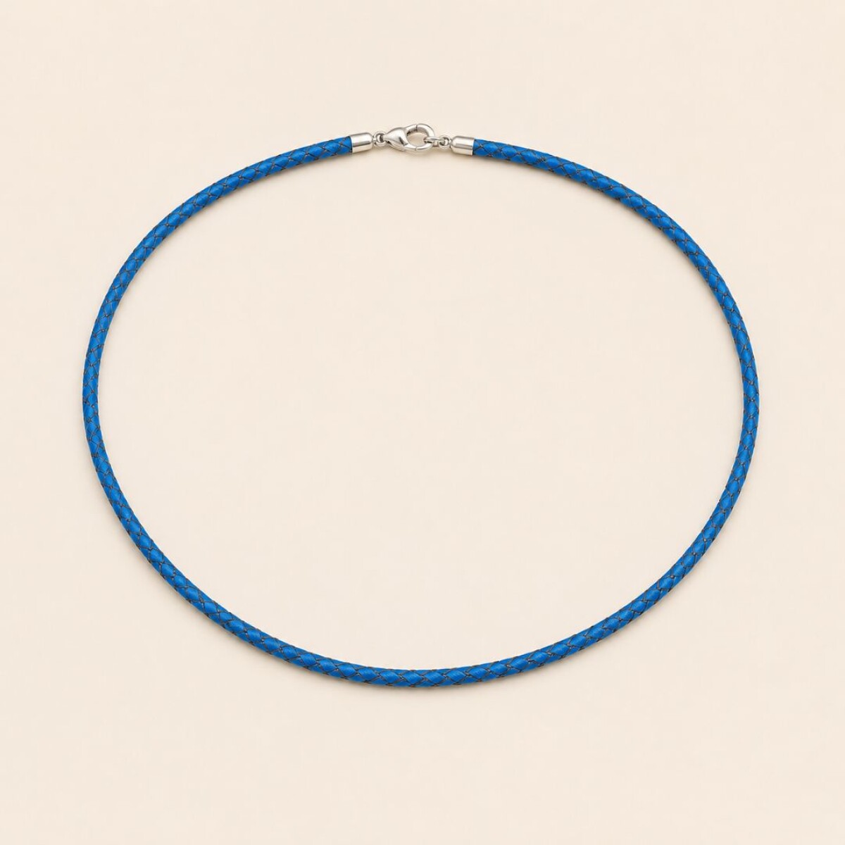 Collar Trenza Celeste - Cuero 