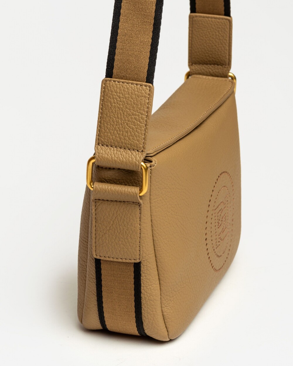 Bandolera Key en efecto cuero graneado Taupe